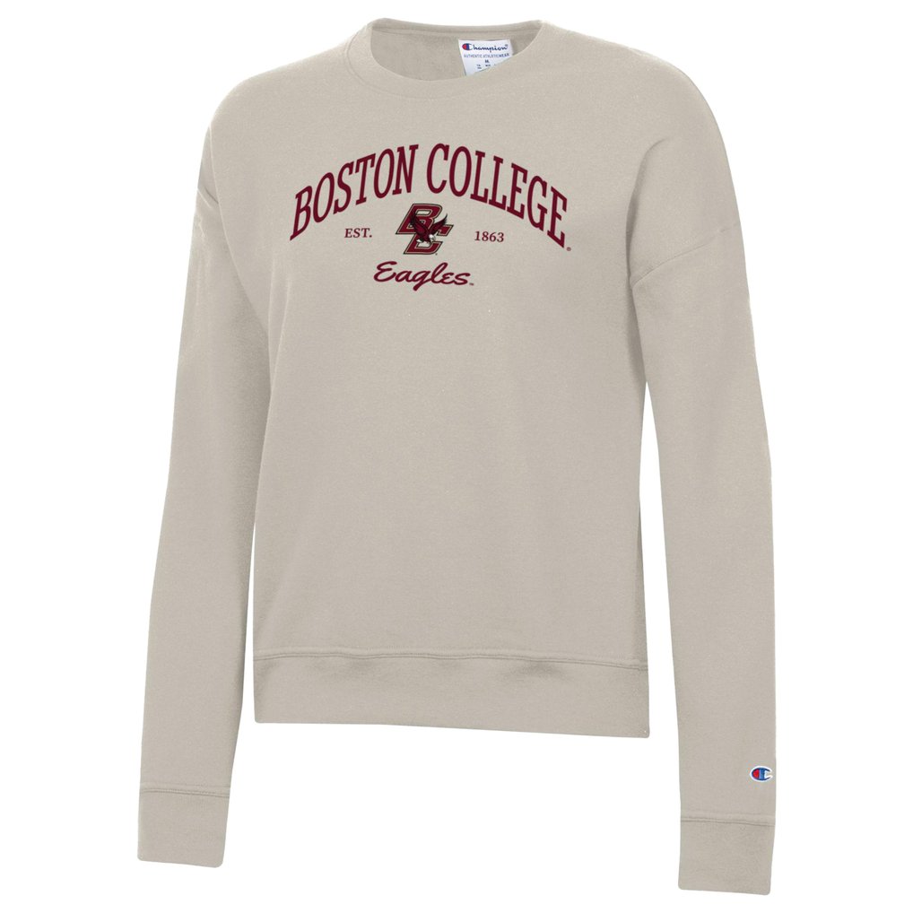  Boston College Eagles Champion Women's Powerblend Pullover Sweatshirt - Oatmeal